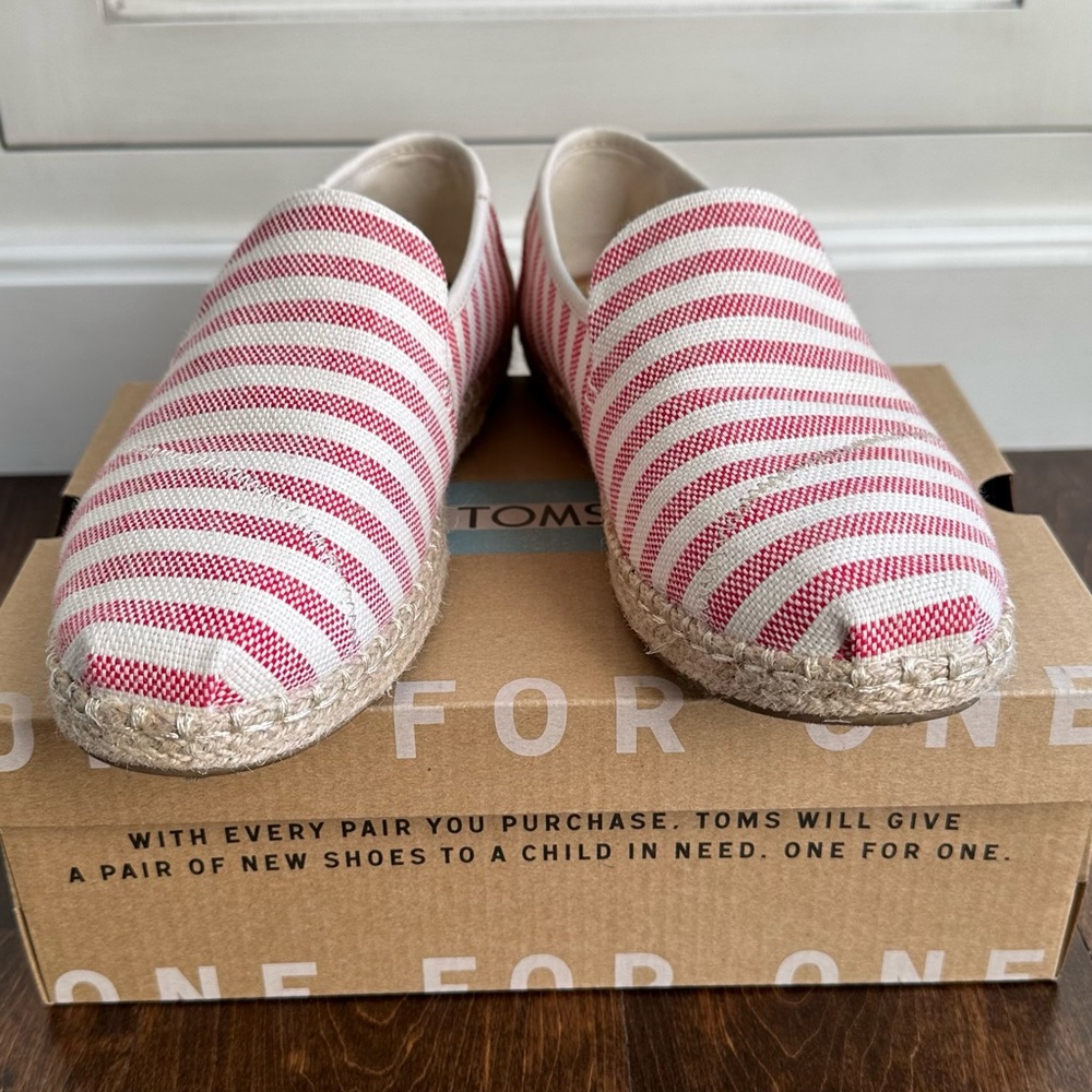 Toms • Deconstructed Alpargate Rope Espadrilles • Red Stripe - Picture 6 of 10